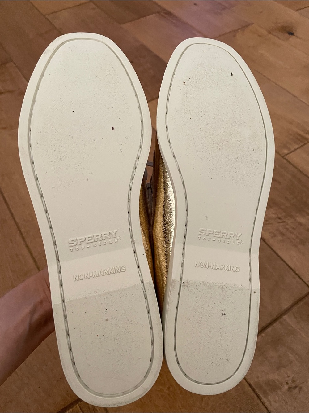 Sperry Metallic Gold Boat Shoes - Picture 5 of 7
